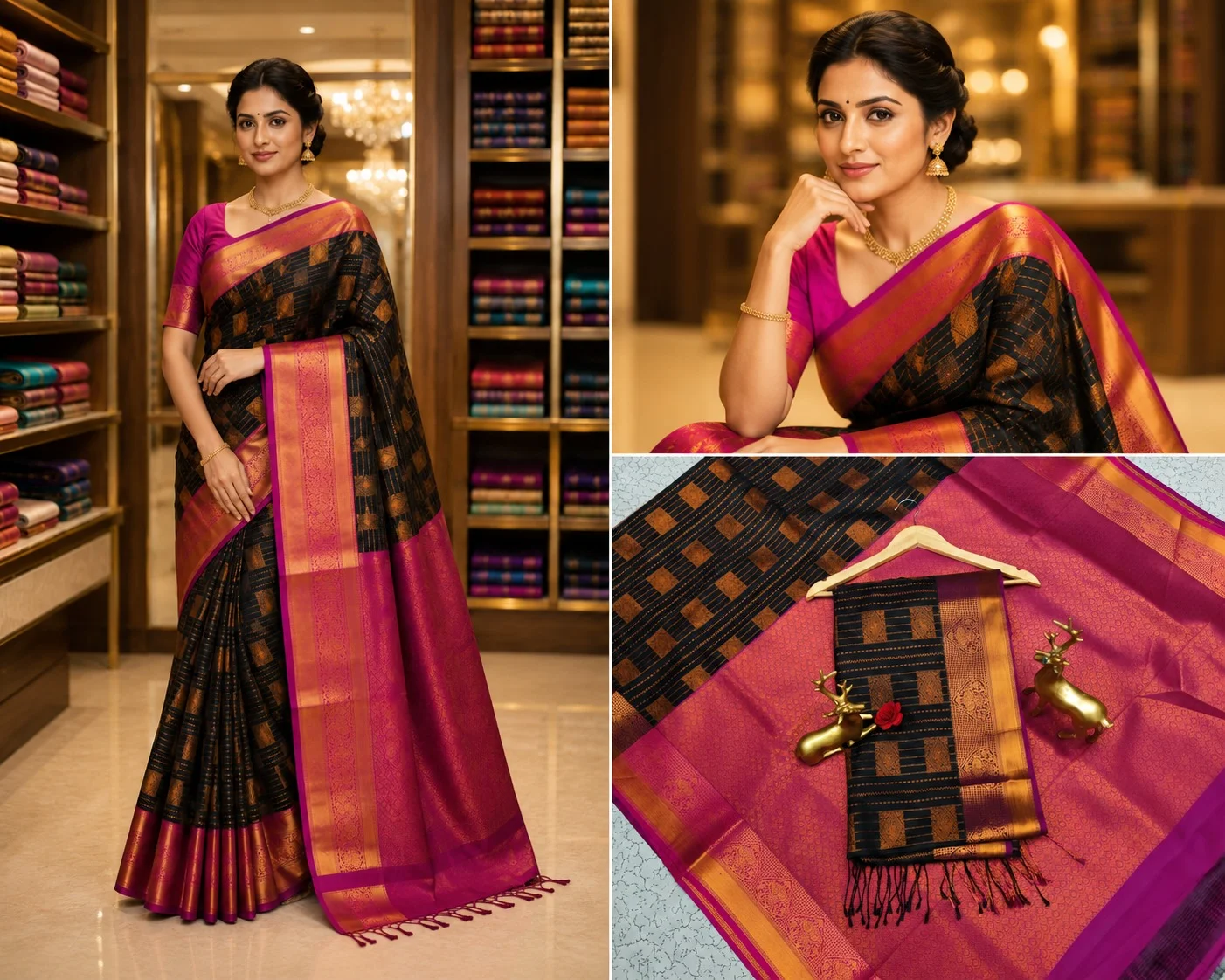Fancy Rectangle Shape Design Soft Silk Bhutta Saree